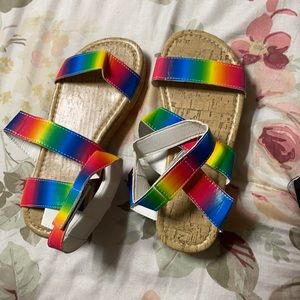 Multiple colors flat sandals